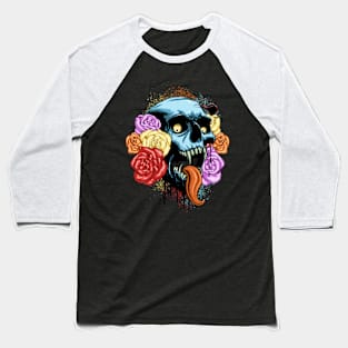 Vampire Flower Skull Baseball T-Shirt